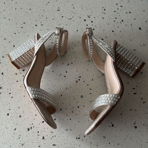 Antonio Melani Marryanna Rhinestone Embellished Ankle Strap Dress Sandals Sz 7.5 - Picture 11 of 14